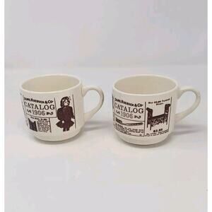 Sears Roebuck & Co Coffee Cup Mug 1906 Catalog Advertisement Set of 2 VTG